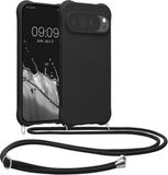 kwmobile telefoonhoesje geschikt voor Google Pixel 10 Pro XL - Hoesje van siliconen met telefoonkoord - Zwart