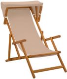 vidaXL Ligstoel 3 Posities Massief Eucalyptushout Taupe