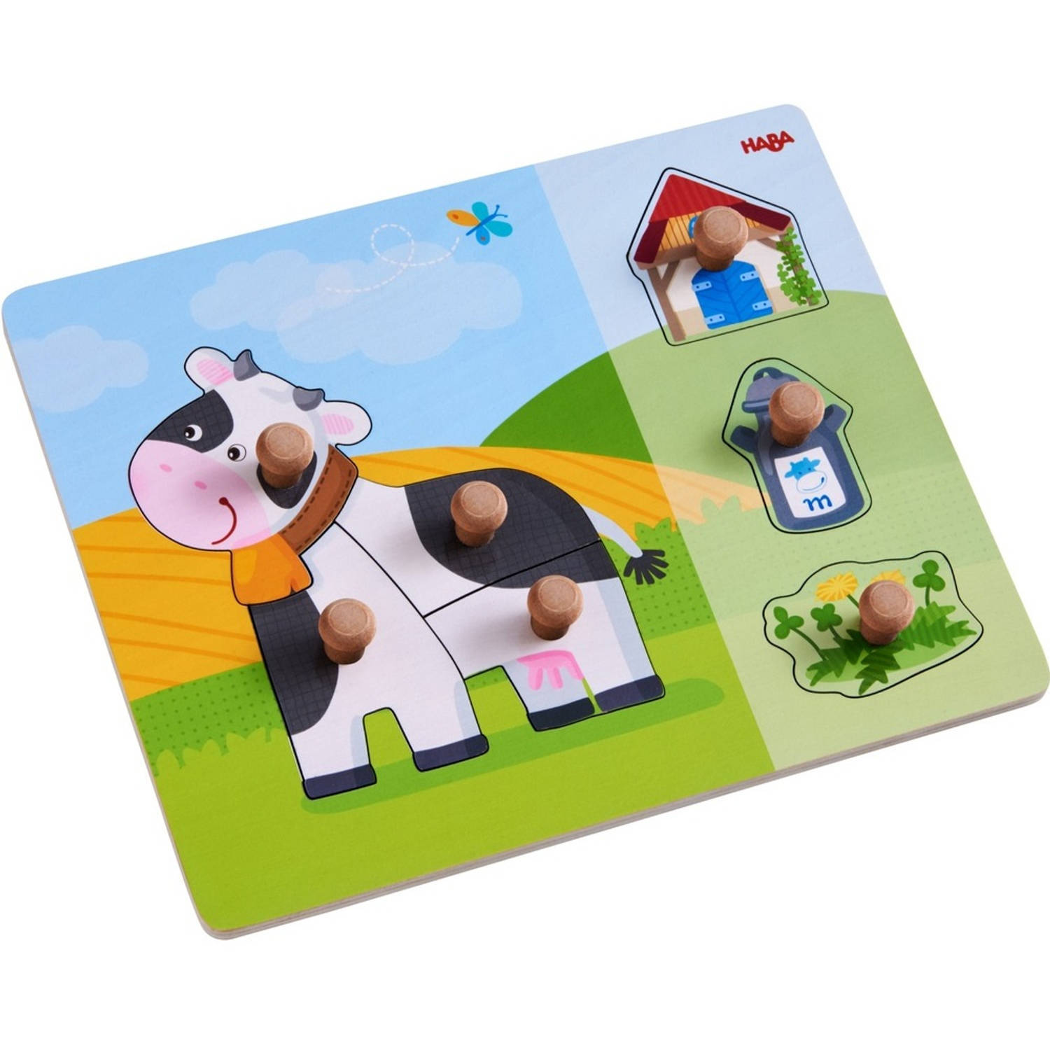 Haba Vormenpuzzel Koe Annabel 25 Cm 7 Stukjes