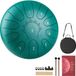 VEVOR Steel Drum, ø254 mm, 11 Tonen, Rain Drum, C Majeur, met Muziekboek en Stokken, Percussie-Instrument voor Meditatie, Yoga en Muziekonderwijs voor Beginners, Steel Tongue Drum Groen