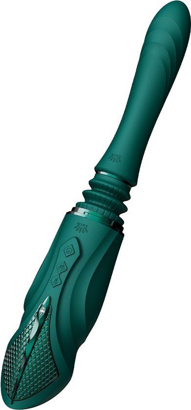 Zalo Sesh Verwarmende Stotende Vibrator met Afstandsbediening - Smaragd Groen