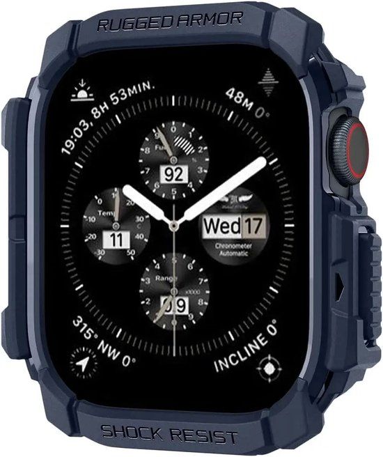 Spigen Rugged Armor Case voor Apple Watch 10/11 42mm Navy Blue