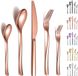 Wan GmbH Service de couverts 30 pièces Or rose Inox Lavable au lave-vaisselle pour 6 personnes