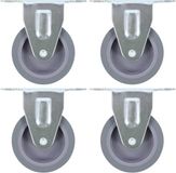 vidaXL Roulettes fixes - 75 mm - Set de 16 - Gris