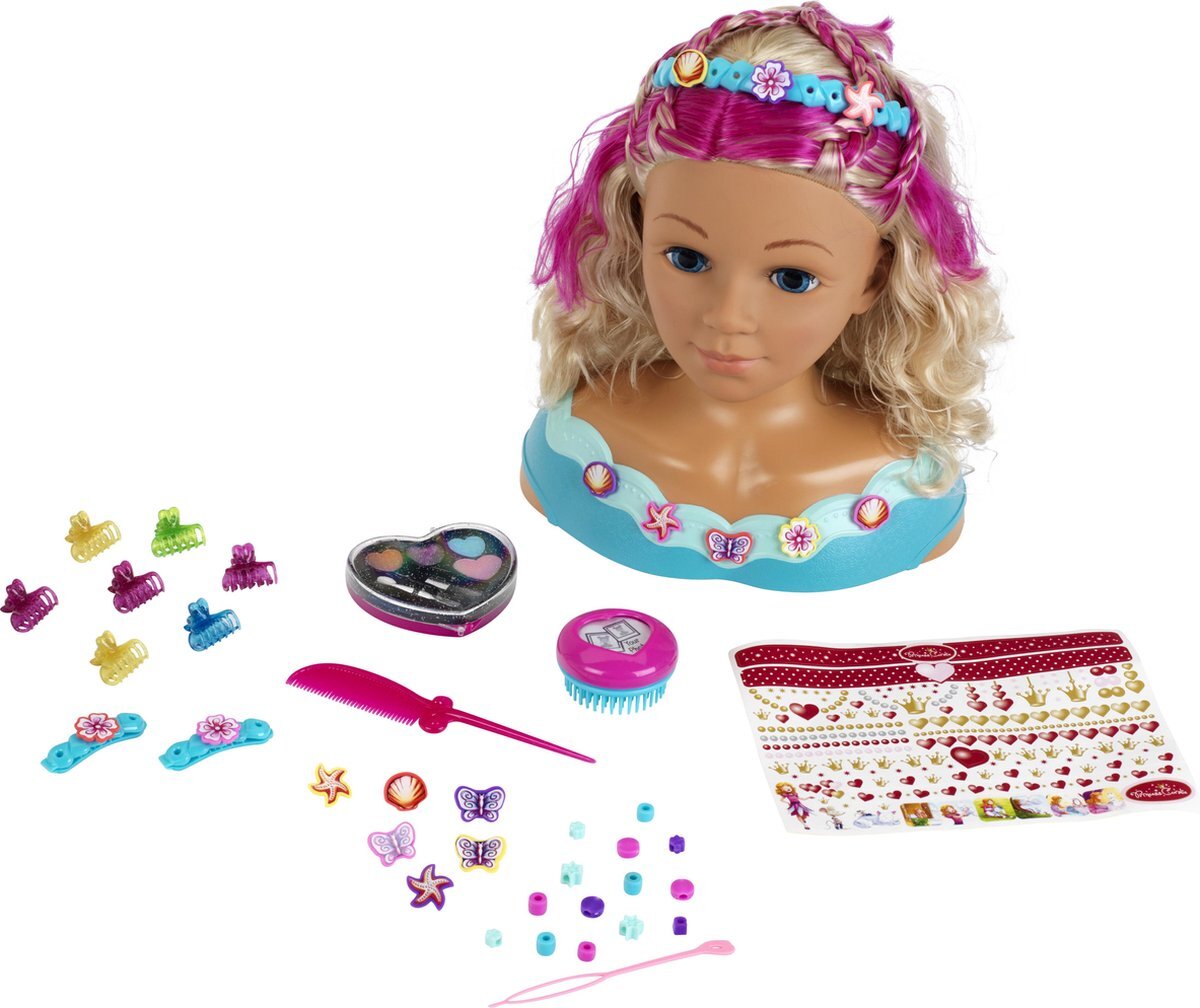 Klein 5398 Princess Coralie make-up- en stylinghoofd "Mariella" | Met haaraccessoires, make-up en nog veel meer | Speelgoed voor kinderen vanaf 3 jaar