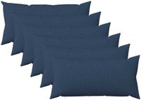 vidaXL - Kussensloop - 6 stuks - HEERLEN - Blauw - 40 x 80 cm - Katoensatijn