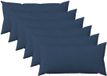 vidaXL - Kussensloop - 6 stuks - HEERLEN - Blauw - 40 x 80 cm - Katoensatijn