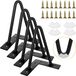 Set de 4 pieds de table en métal noir - Design industriel avec protecteurs en caoutchouc