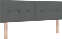vidaXL Hoofdbord met LED-stripverlichting Donkergrijs 160 cm Stof