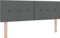 vidaXL Hoofdbord met LED-stripverlichting Donkergrijs 160 cm Stof
