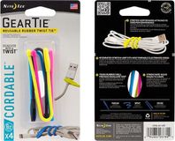 NITE IZE Gear Tie CORDABLE 6" - 4 PACK MIX COLOR