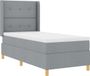 vidaXL Boxspring Bed Lichtgrijs Stof 80 x 200 cm