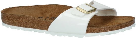 Birkenstock - Madrid - Sportieve slippers - Dames - Maat 40 - Wit - Patent White BFLA