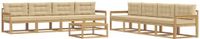 vidaXL - Bank loungeset - 8 zitplekken - Polyester - Wit en Beige