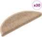vidaXL Tapis d'escalier auto-adhésifs aspect sisal 30 pièces 56x17x3 cm Sable