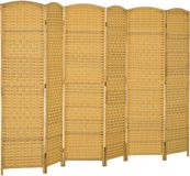 HOMCOM Roomdivider-Polypropyleen, grenenhout-270L x 1,7B x 180H cm-Naturel hout