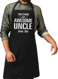 Bellatio Decorations Awesome uncle cadeau bbq/keuken schort zwart voor heren - kado barbecue schort / verjaardag
