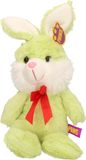 Heunec Paashaas/haas/konijn knuffel dier - zachte pluche - groen - cadeau - 32 cm - met strikje