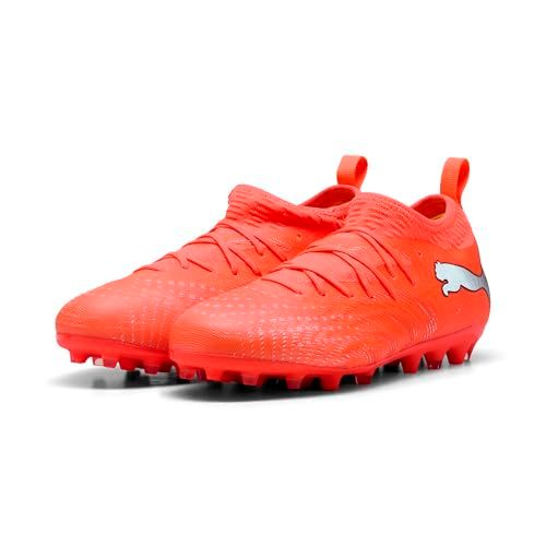 PUMA Future 9 Match MG JR voetbalschoen, gloeiend rood wit zwart zilver, 10 UK, Gloeiend Rood PUMA Wit PUMA Zwart PUMA Zilver, 28 EU