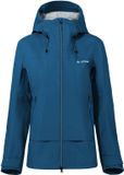 VAUDE Croz Alpine 3L jas, hardshelljas, dames outdoor sportjas, waterdicht, winddicht, hardshell, capuchon, regular fit, shore blue uni, maat 44