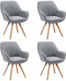 MEUBLE COSY Meubles Cosy Draaibare eetkamerstoelen - Set van 4 Stoffen zitting 360° draaifunctie - Grijs