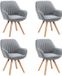 MEUBLE COSY Meubles Cosy Draaibare eetkamerstoelen - Set van 4 Stoffen zitting 360° draaifunctie - Grijs
