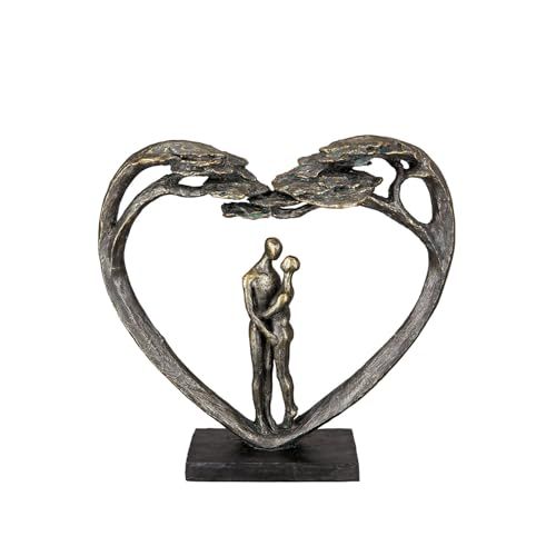 Casablanca Sculptuur Love Tree - kunsthars - brons - hoogte 31,5 cm - paarmotief - hartvorm - decoratie - geschenk - woonkamer - sculpturen