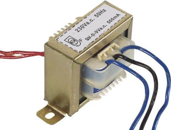 Open-chassis transformator - 9VA - 2 x 9V 500mA - Velleman