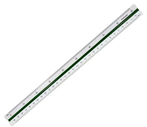 Graphoplex Kutch liniaal 30 cm driehoekige reductie – schalen 1/100 tot 1/500 – precisiegereedschap voor architectuur en technische tekening – materiaal harde meting, multifunctioneel – gemakkelijk af