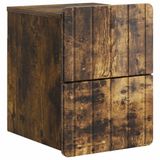 vidaXL Muurbevestigde Nachttafel Gerookt eiken 33 x 34,5 x 43 cm