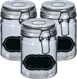 Zeller Weckpot/inmaakpot - 4x - 250 ml - glas - met beugelsluiting - incl. etiketten