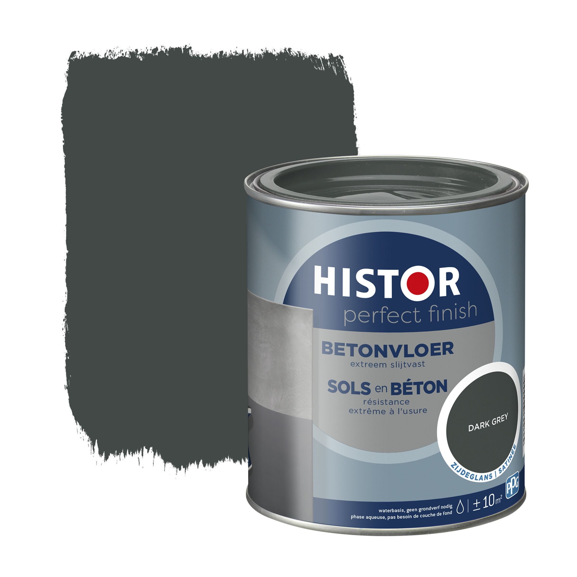 Histor Perfect Finish betonvloer RAL 7043 dark grey zijdeglans 750 ml