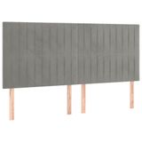 VidaXL Hoofdbord Lichtgrijs 180x5x118/128 cm Fluweel