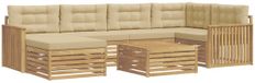vidaXL - Ensemble de canapé d'extérieur - 7 pièces - Blanc et Beige