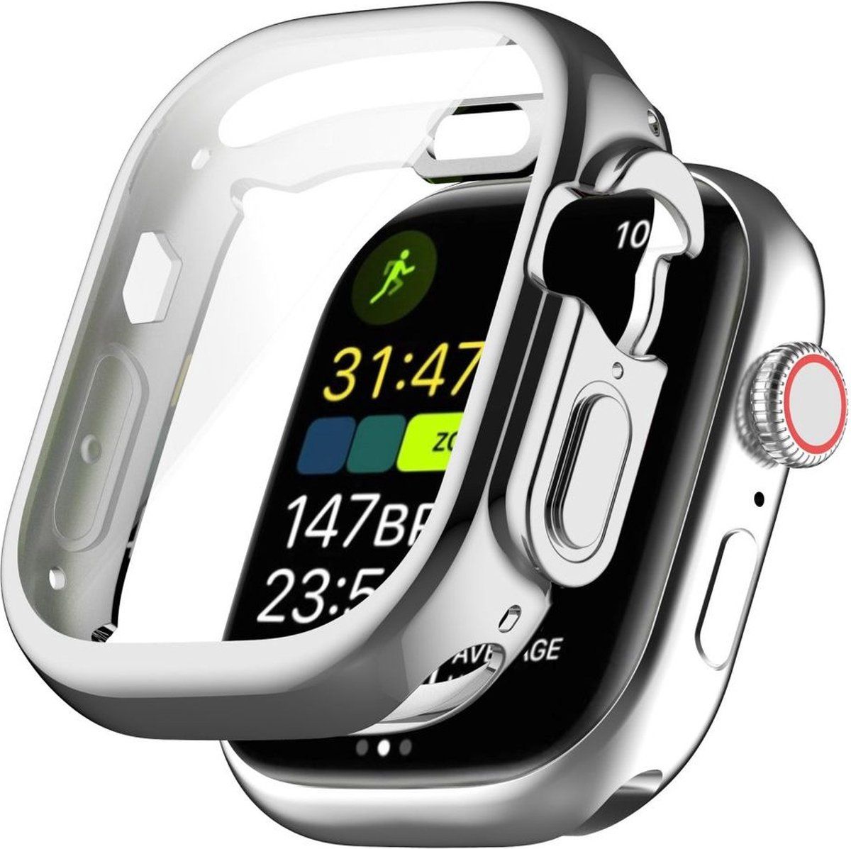 Apple Watch Ultra Hoesje Full Protect Flexibel TPU Case Zilver
