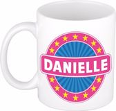 Bellatio Decorations Danielle voornaam koffiemok beker wit/roze 300 ml