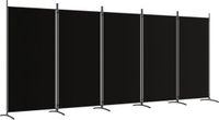 vidaXL Kamerscherm met 5 panelen 433x180 cm stof zwart