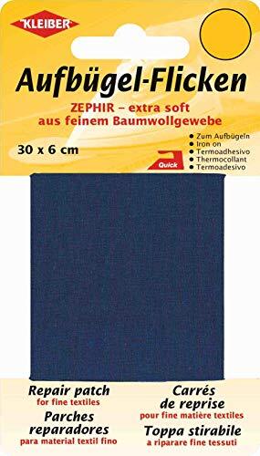 Kleiber + Co.GmbH Zephir opstrijkpatch katoen, donkerblauw, 30 x 6 x 0,3 cm