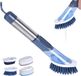 Brosse multifonctionnelle pour le nettoyage des joints, avec réservoir de savon et 4 brosses interchangeables