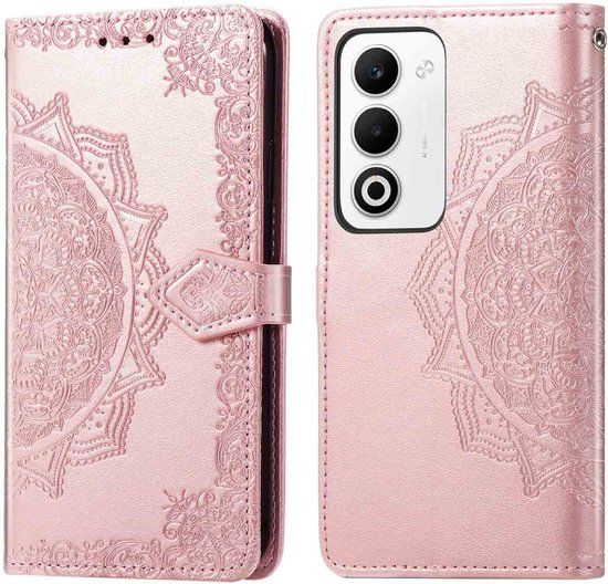 imoshion Hoesje - Geschikt voor Oppo A5 5G - Mandala Bookcase - Rosé Goud