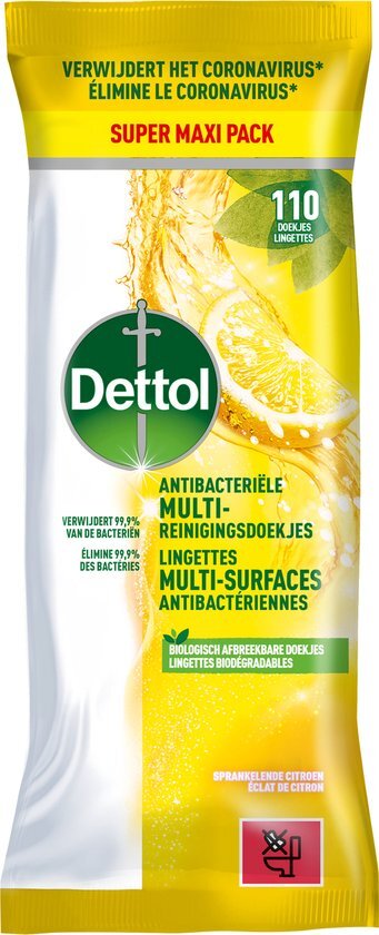 Dettol Antibacteri&#235;le doekjes Multi-oppervlak Citrus - 110st