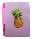 Pms Notitieblokje Ananas Met Pen 8 X 11 Cm Roze
