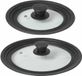 Cosy&Trendy Set de 2 couvercles de casserole universels en verre avec bord en silicone (16-26 cm)