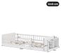 StarTech Houten kinderbed - Enkelbed - 90 x 200 cm - Grenenhout - Met opbergruimte - Zonder matras - Wit