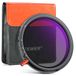 NEEWER 72 mm 3-in-1 variabel ND-filter + CPL + Black Diffusion 1/4, ND2-32 (1-5 stappen)