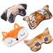 CaiYuanGJ Set de 4 cache-yeux pour dormir, cache-yeux animal, masque pour les yeux animal 3D, lunettes de sommeil bandeau, pour enfants filles femmes (chats mignons, chiens, tigres et renards)