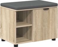 vidaXL Hallenbank met kussen Effen Sonoma Eik 60 x 38 x 46 cm