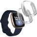 Phonillico® Hoes compatibel Fitbit Versa 3 / Fitbit Sense [Lot 2] Zachte TPU-bescherming transparante hoes