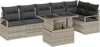 vidaXL Banc de jardin gris clair polyrattan