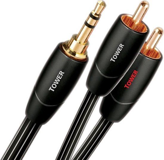 Audioquest Tower 3.5mm to 2x RCA Cable - 16m - Black